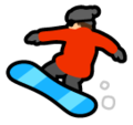 snowboarder on platform Softbank