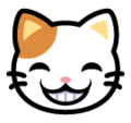 grinning cat with smiling eyes on platform Softbank