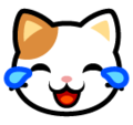 cat with tears of joy on platform Softbank
