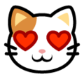 smiling cat with heart-eyes on platform Softbank