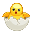 hatching chick on platform Telegram