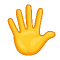 hand with fingers splayed on platform Telegram