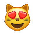 smiling cat with heart-eyes on platform Telegram