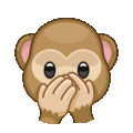 speak-no-evil monkey on platform Telegram