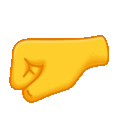 left-facing fist on platform Telegram
