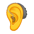 ear with hearing aid on platform Telegram