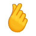 hand with index finger and thumb crossed on platform Telegram