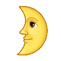 first quarter moon with face on platform Telegram