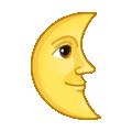 last quarter moon with face on platform Telegram