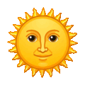 sun with face on platform Telegram