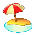 beach with umbrella on platform Telegram