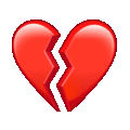 broken heart on platform Telegram