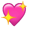 sparkling heart on platform Telegram