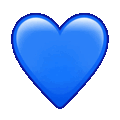 blue heart on platform Telegram