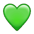 green heart on platform Telegram