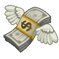 money with wings on platform Telegram