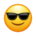 Smiling Face with Sunglasses Emoji on platform Telegram
