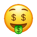 money mouth face on platform Telegram