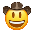 face with cowboy hat on platform Telegram