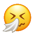 sneezing face on platform Telegram