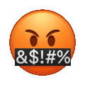 face with symbols on mouth on platform Telegram