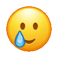 smiling face with tear on platform Telegram