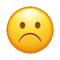 frowning face on platform Telegram