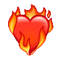 heart on fire on platform Telegram