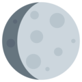 waxing gibbous moon on platform Twitter