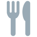 fork and knife on platform Twitter