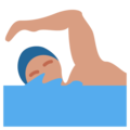 person swimming on platform Twitter