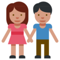 woman and man holding hands on platform Twitter