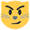 cat with wry smile on platform Twitter