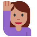 person raising hand on platform Twitter