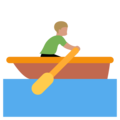 person rowing boat on platform Twitter