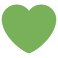 green heart on platform Twitter