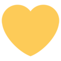 yellow heart on platform Twitter