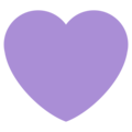 purple heart on platform Twitter