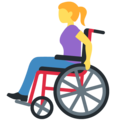 woman in manual wheelchair on platform Twitter