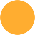 orange circle on platform Twitter