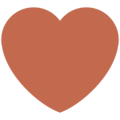 brown heart on platform Twitter