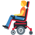 person in motorized wheelchair on platform Twitter