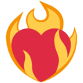 heart on fire on platform Twitter