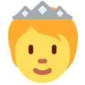 person with crown on platform Twitter