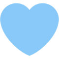light blue heart on platform Twitter
