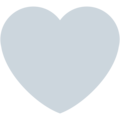 grey heart on platform Twitter
