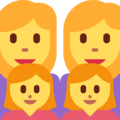 family: woman, woman, girl, girl on platform Twitter