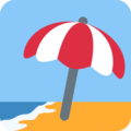 beach with umbrella on platform Twitter