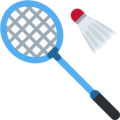 badminton racquet and shuttlecock on platform Twitter