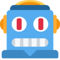 robot face on platform Twitter